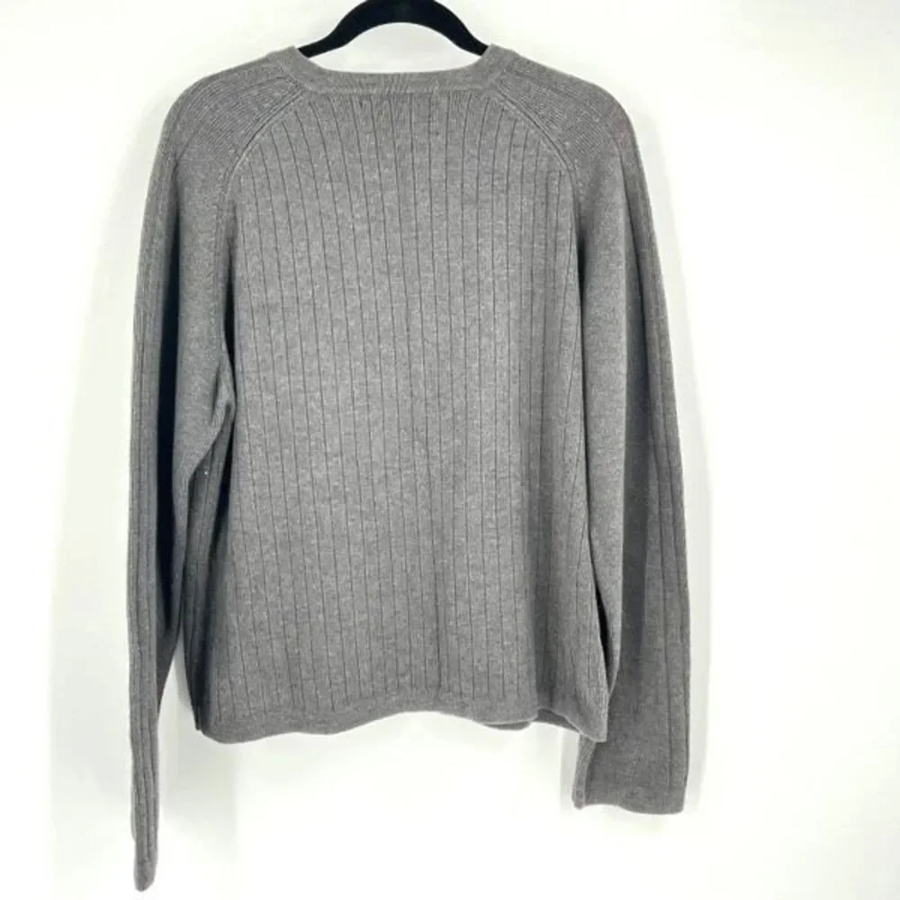 Vintage 90s Abercrombie And Fitch Mens Knit A/92 Pullover Sweatee Ribbed Gray XL - Picture 2 of 7